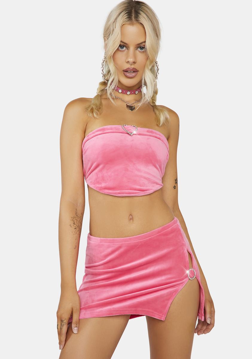 Anything For You Velour Skirt Set,All Products : American Fashion Style Bags On Sale