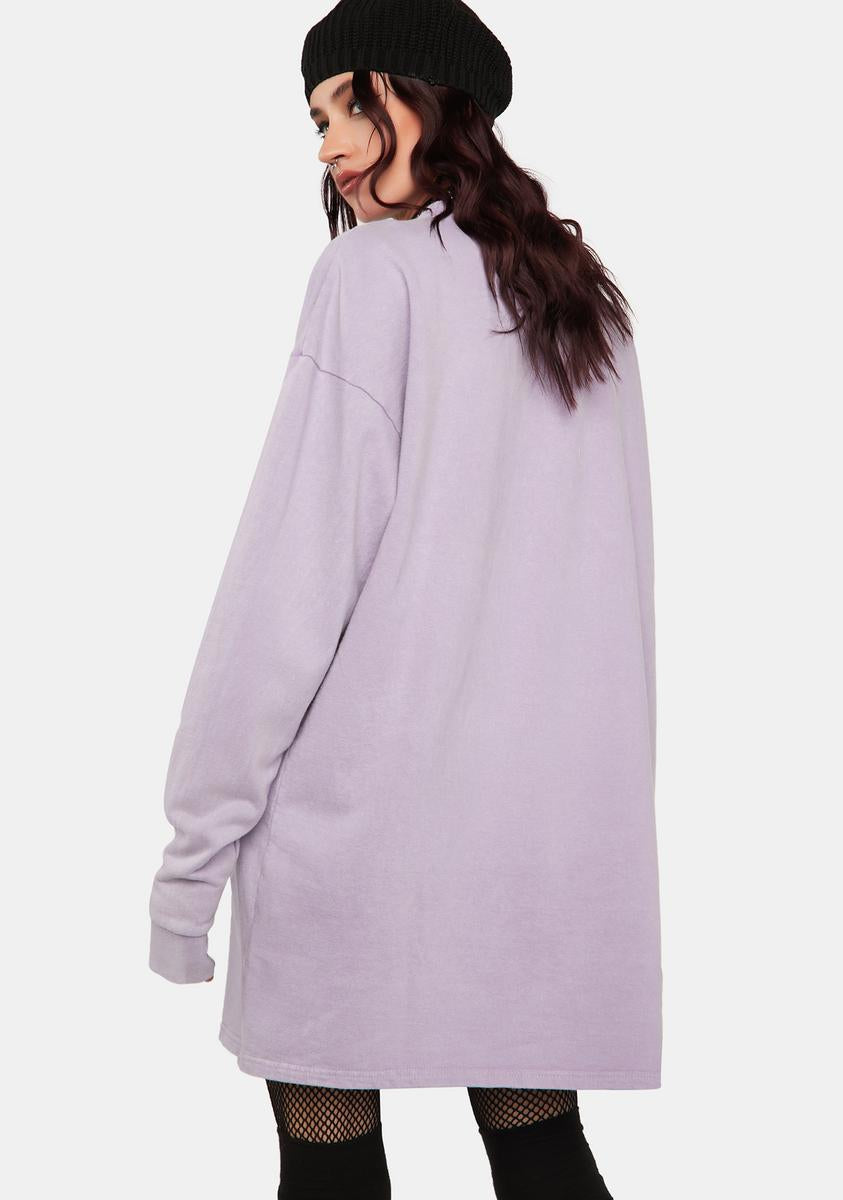 Daisy Street Butterfly Print Oversized Sweater Dress