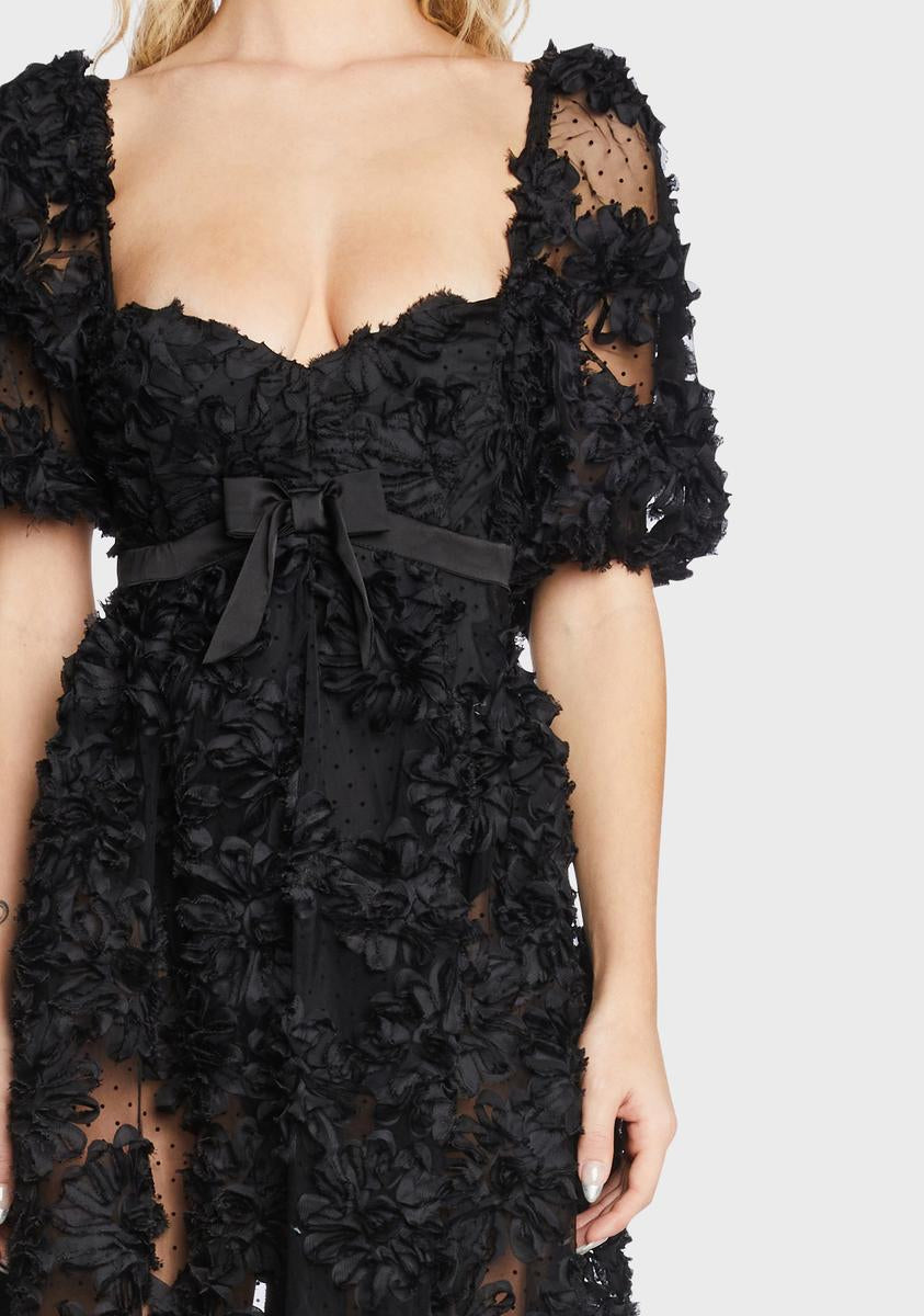 For Love & Lemons Organza Floral Maxi Dress - Black Dolls Kill For Love & Lemons Organza Floral Maxi Dress - Black Dolls Kill