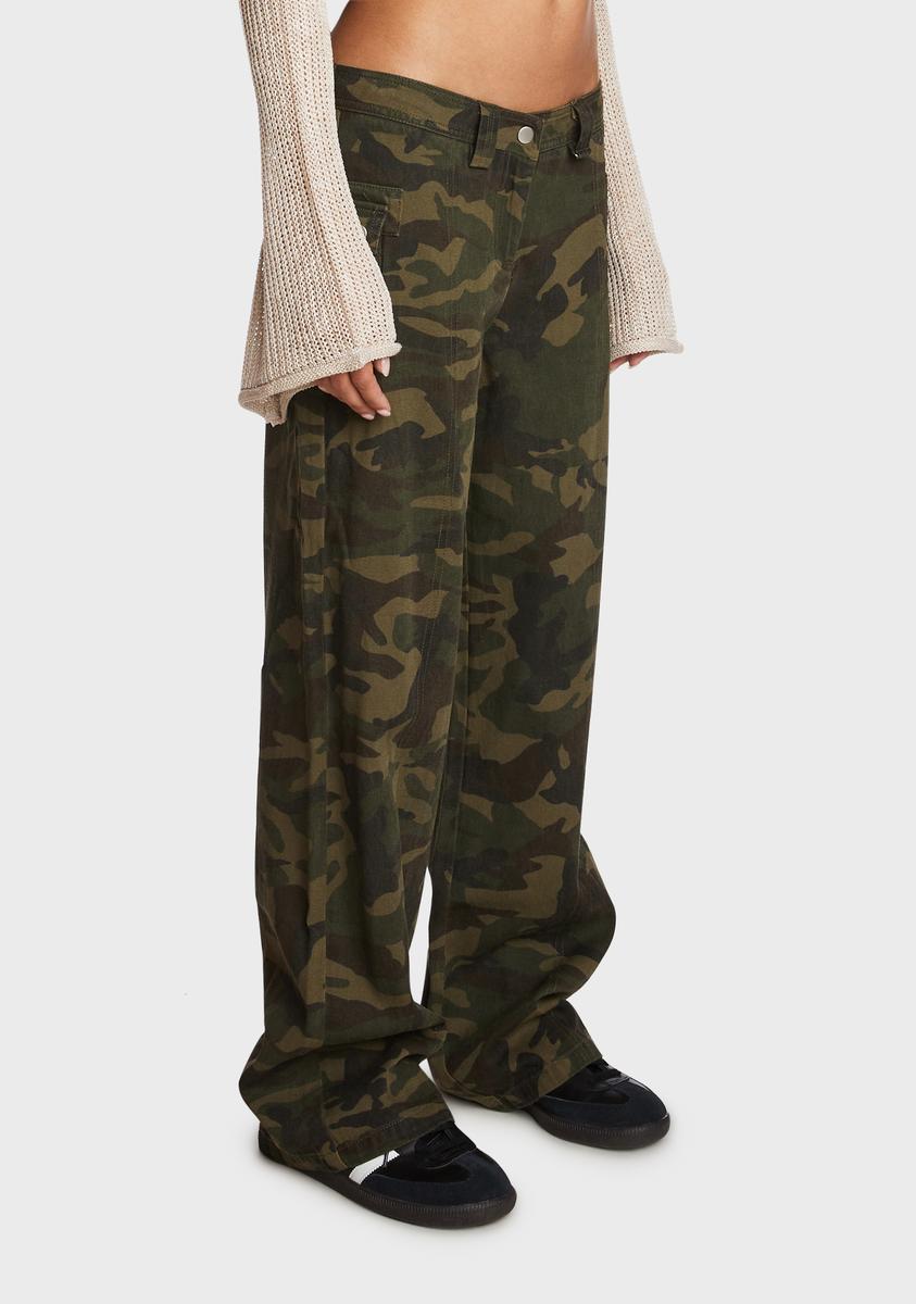 Edikted Aya LowRise Cargo Pants Green Dolls Kill