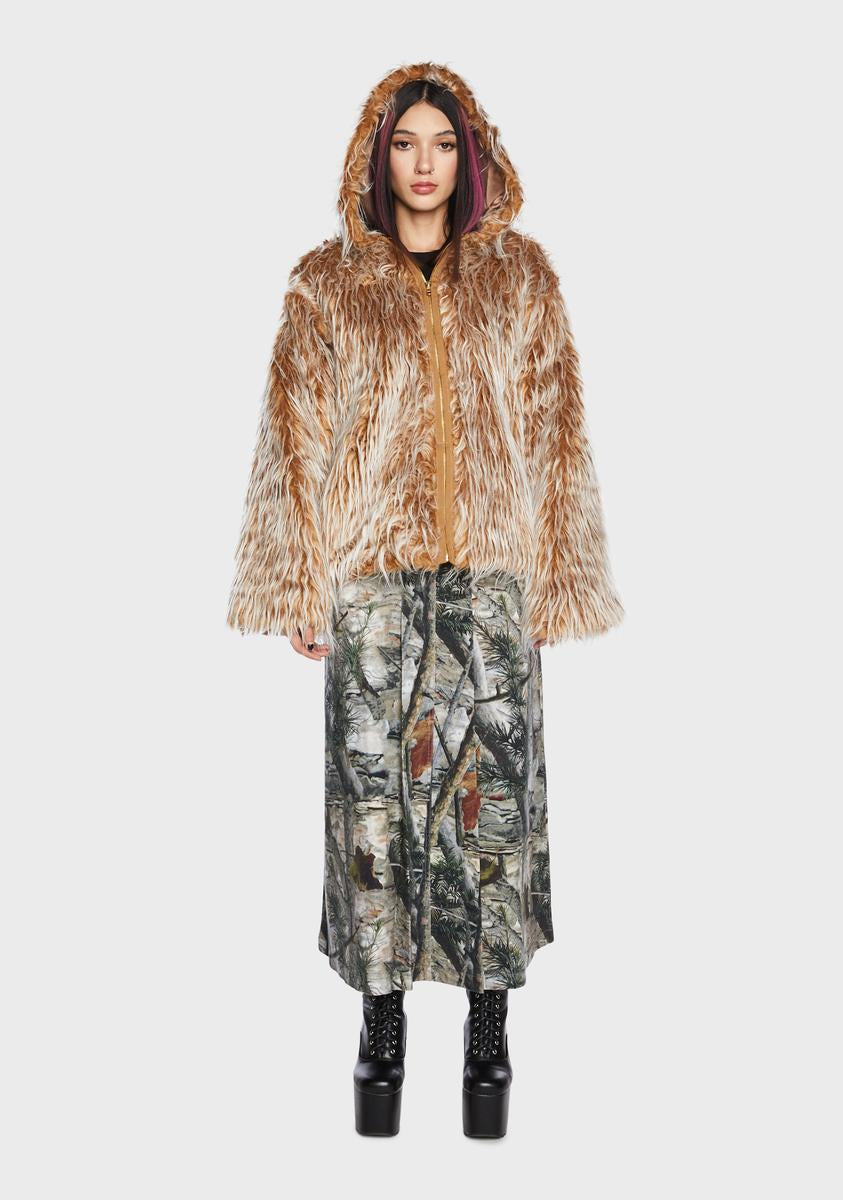 Tundra Hooded Faux Fur Jacket Basic Pleasure Mode,New Products : American Fashion Style Bags On Sale