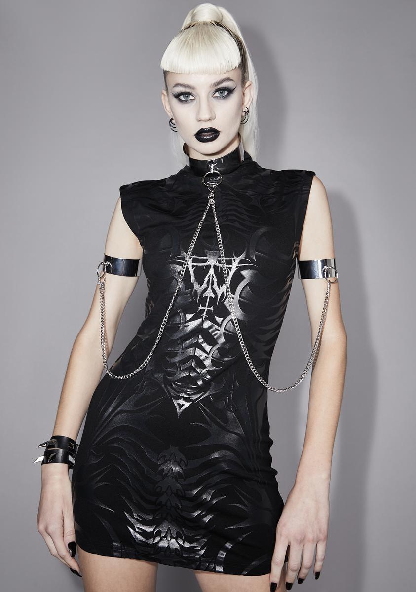 metallic choker dress The Wrong House Metal Choker