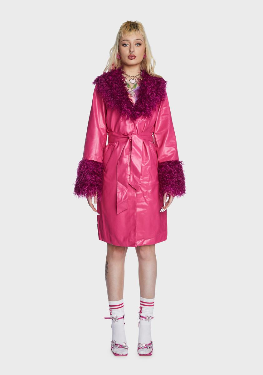 Pink Faux Leather Fur Trim Coat Daisy Street,New Products : American Fashion Style Bags On Sale Pink Faux Leather Fur Trim Coat Daisy Street,New Products : American Fashion Style Bags On Sale