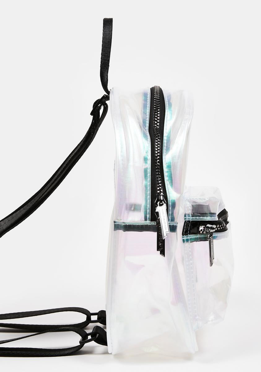clear iridescent mini backpack Fydelity Clear Iridescent Mini Backpack – Dolls Kill