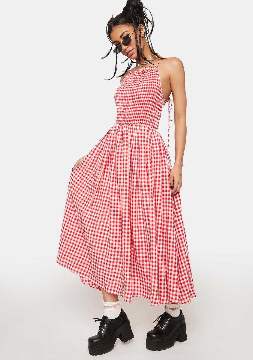 Can I Be Honest Gingham Maxi Dress