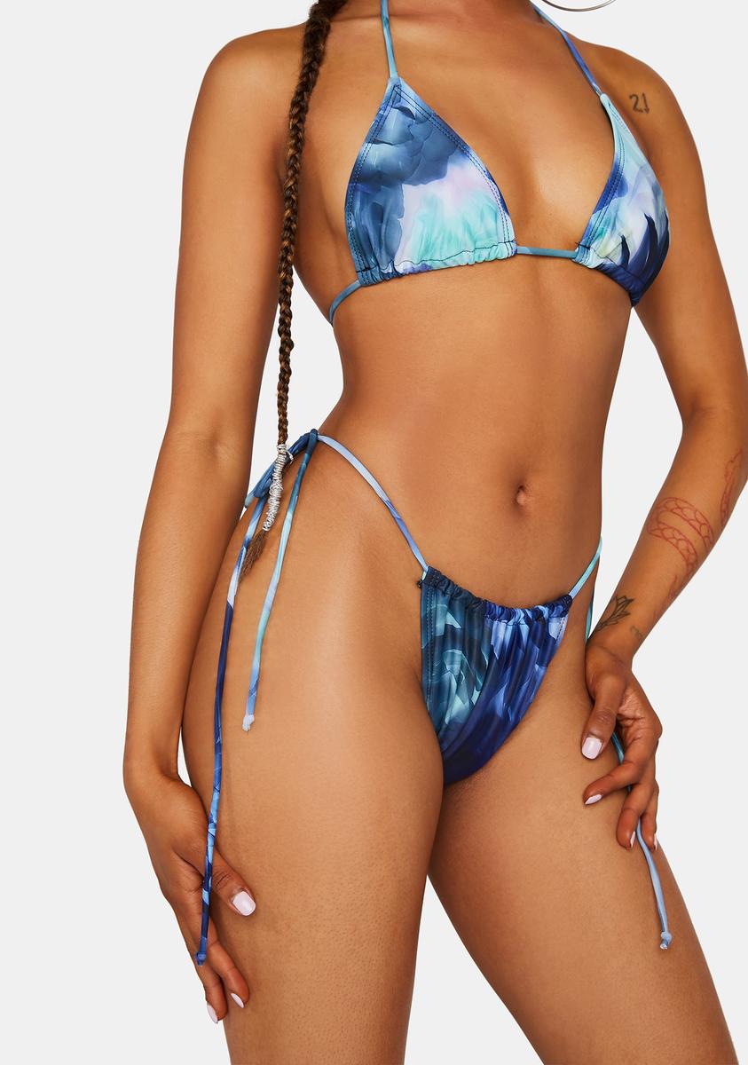 Abstract Floral Blue Leyna Bikini Bottoms Motel,All Products : American Fashion Style Bags On Sale
