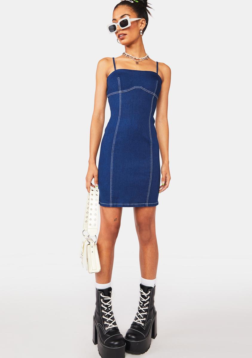 By Dyln Denim Mini Dress - Blue Dolls Kill By Dyln Denim Mini Dress - Blue Dolls Kill