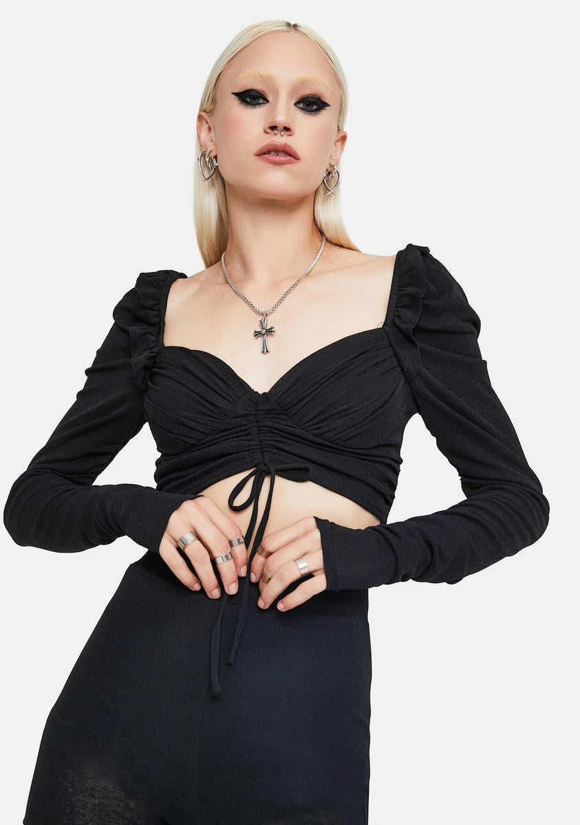 Be My Wifey Ruched Crop Top,All Products : American Fashion Style Bags On Sale