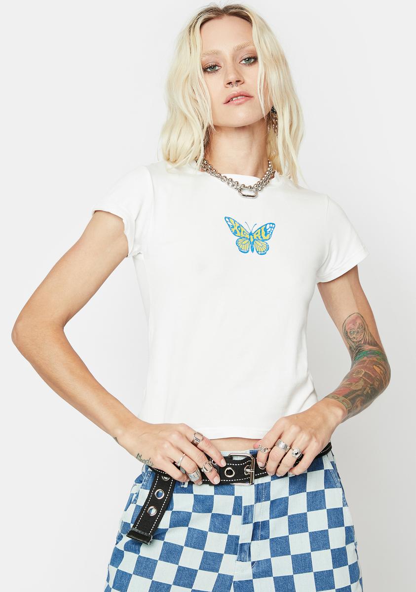 Butterfly Baby Tee x-Girl,All Products : American Fashion Style Bags On Sale