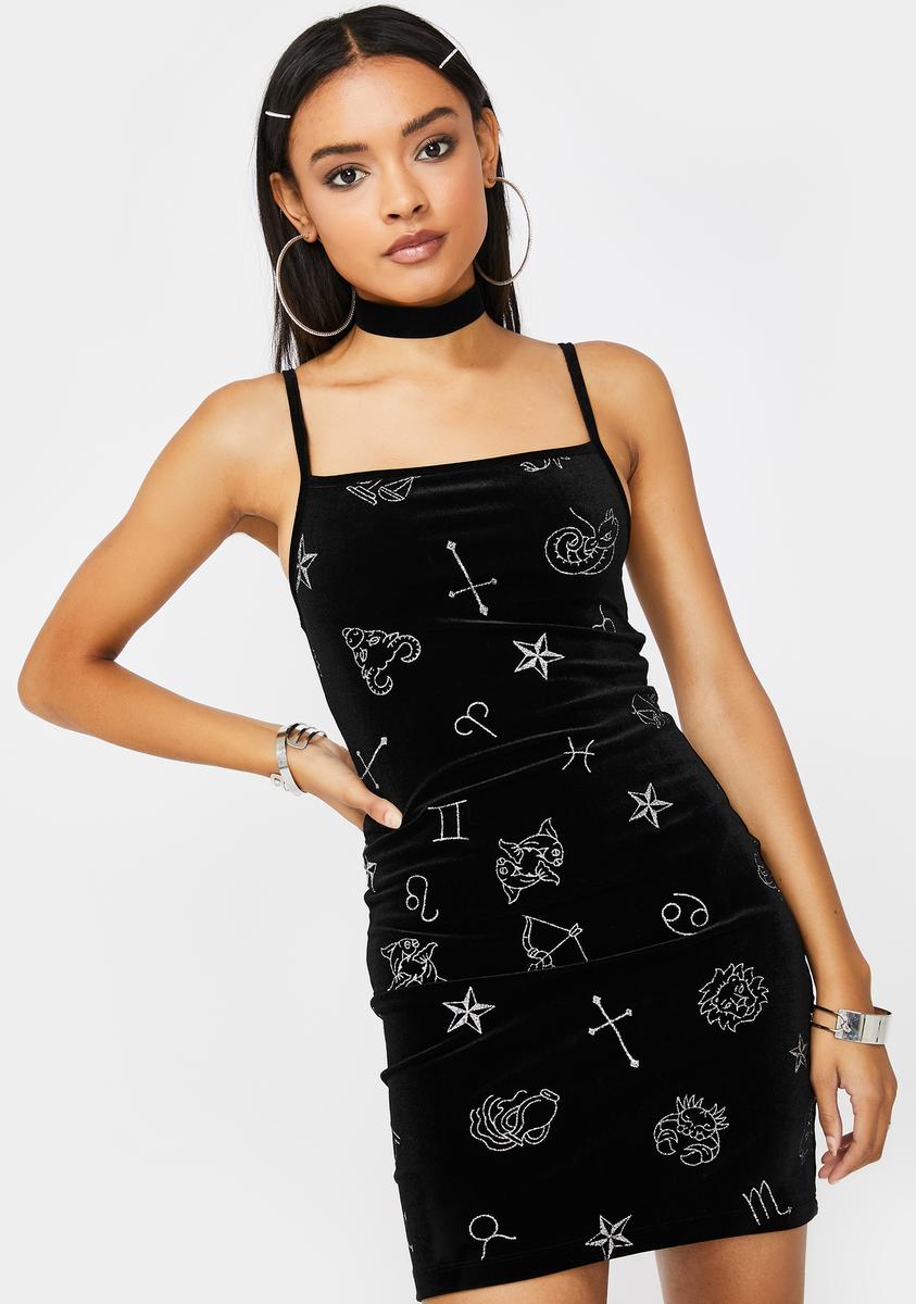 Motel Astro Glitter Selah Velvet Dress – Dolls Kill
