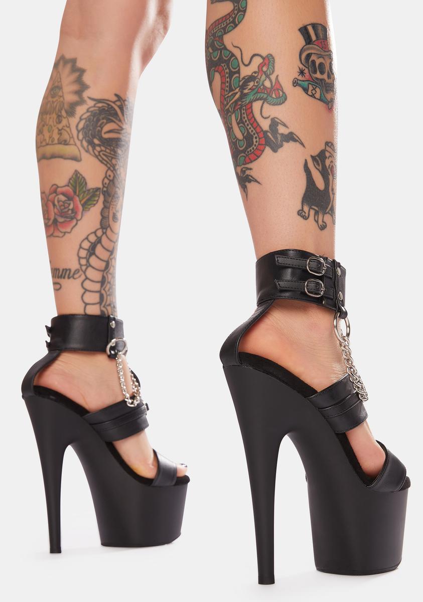 Losin' Control Chain Platform Heels