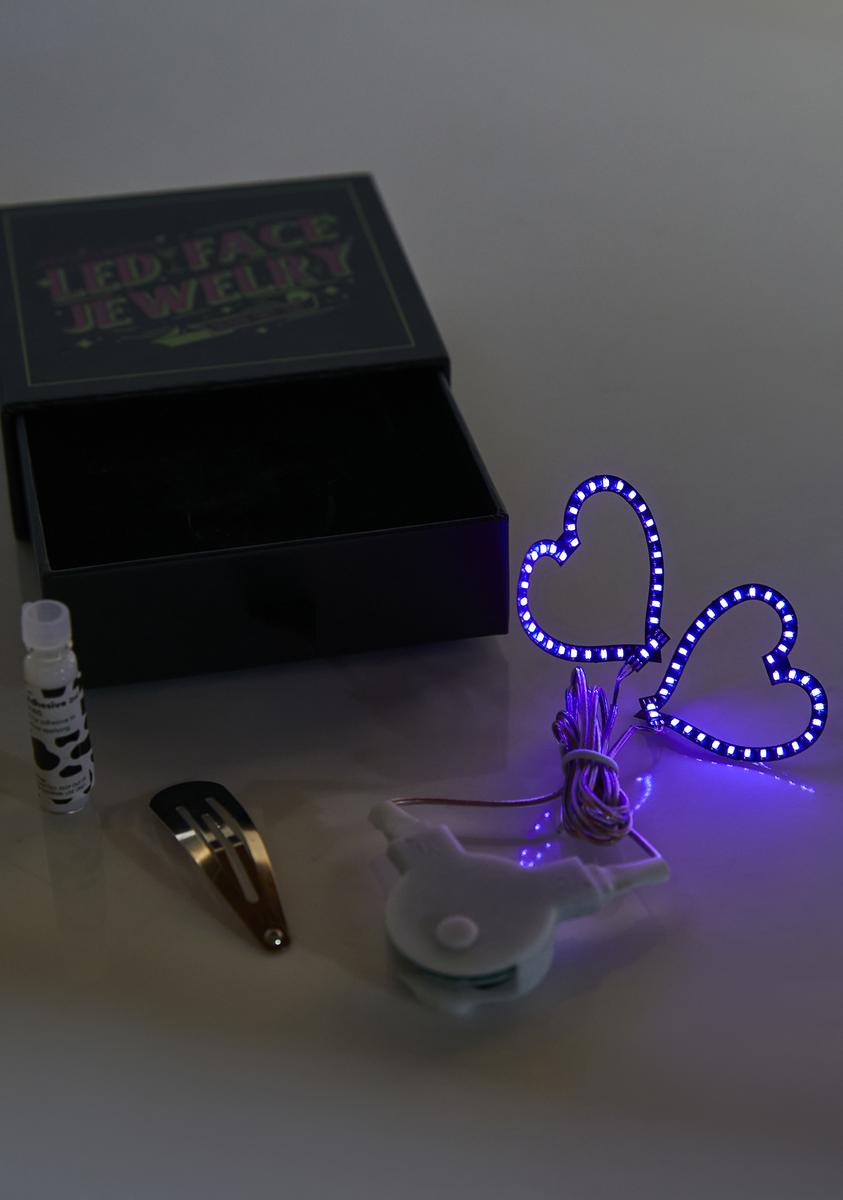 Purple LED Heart Face Jewelry