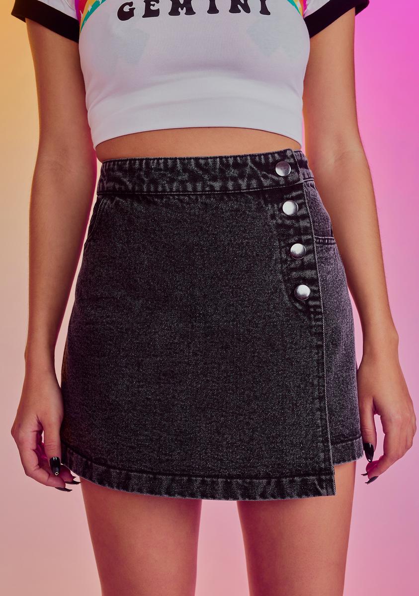 Lavish Taste Denim Skirt HOROSCOPEZ,Specials : American Fashion Style Bags On Sale