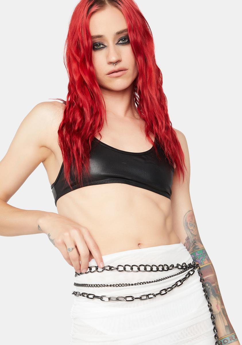 Steve Madden Layered Chain Belt - Gunmetal – Dolls Kill display picture 2