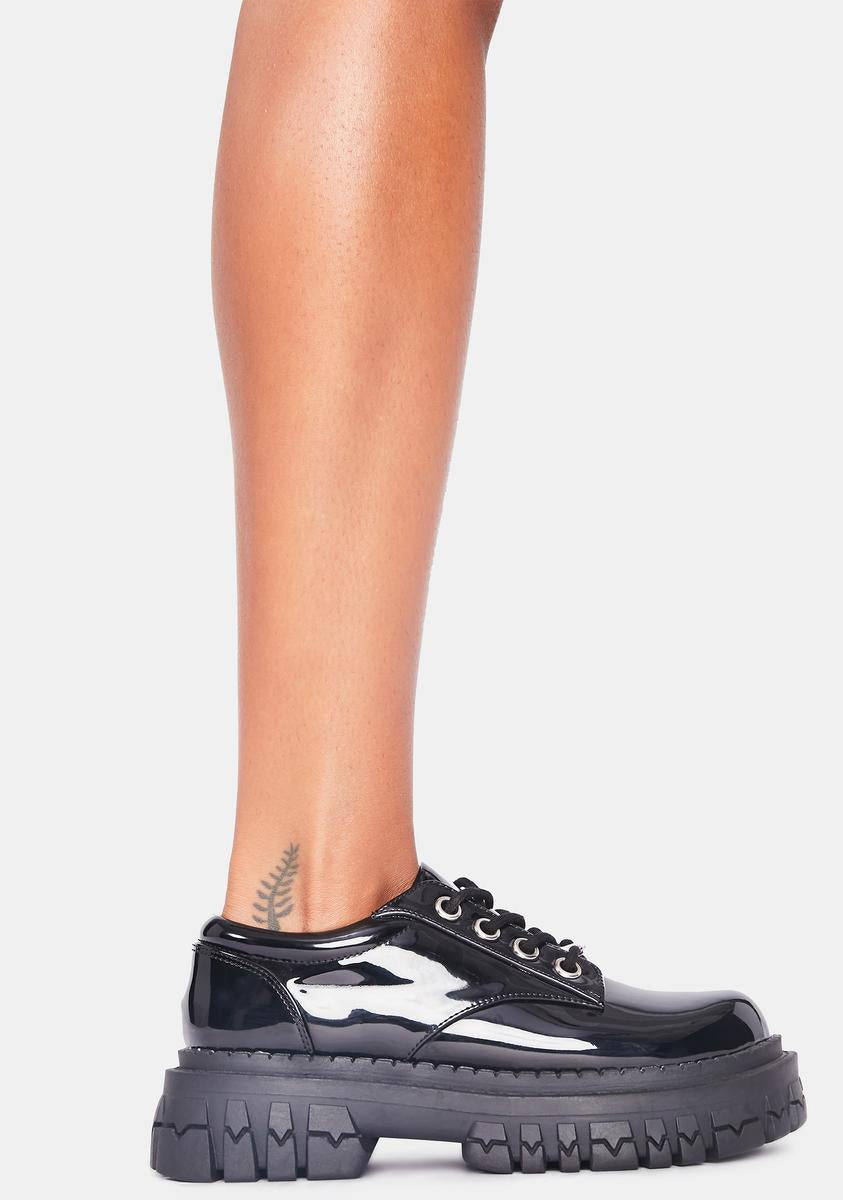 Delia's Patent Oxford Shoes - Black – Dolls Kill