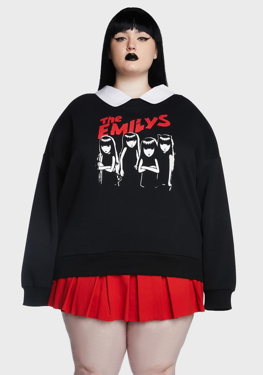 Plus Goth Girl Gang Collared Sweatshirt Dolls Kill x Emily The Strange,New Products : American Fashion Style Bags On Sale Plus Goth Girl Gang Collared Sweatshirt Dolls Kill x Emily The Strange,New Products : American Fashion Style Bags On Sale