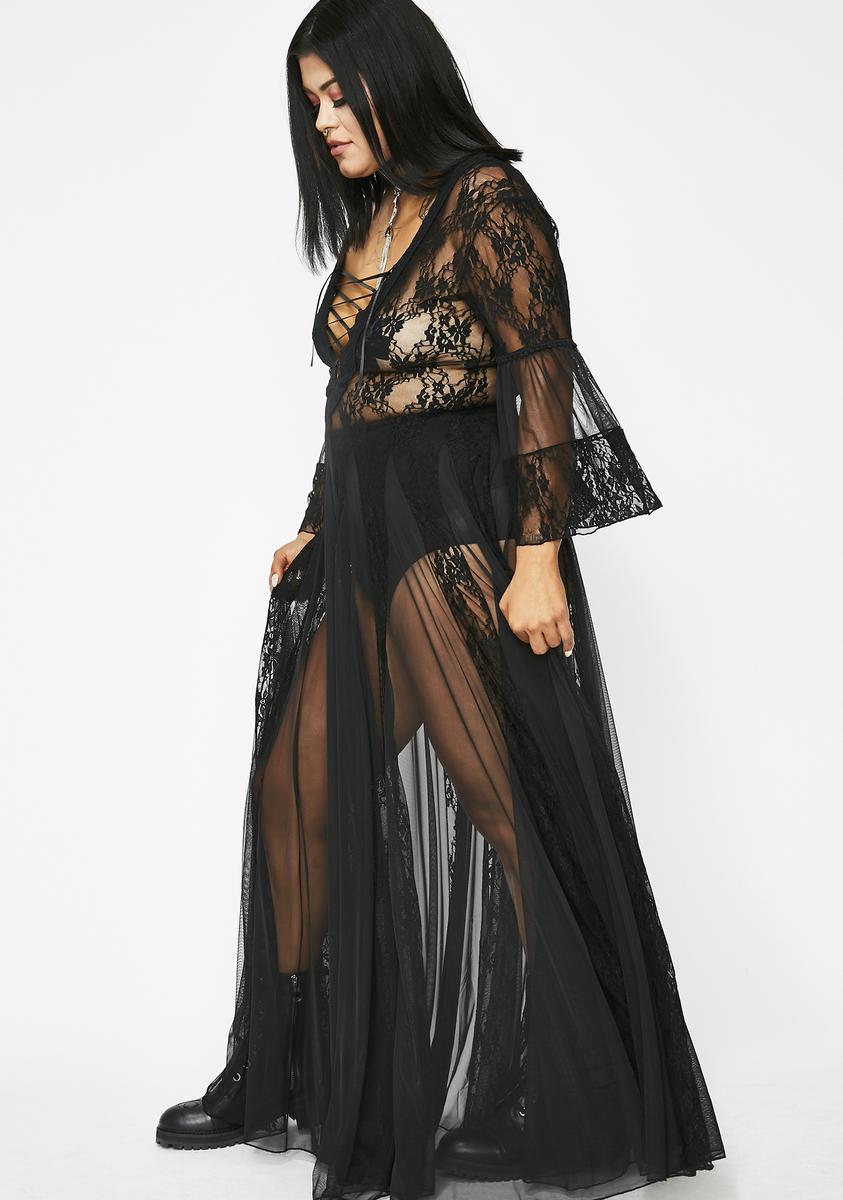 Plus Size Lace Long Sleeve Maxi Dress – Dolls Kill