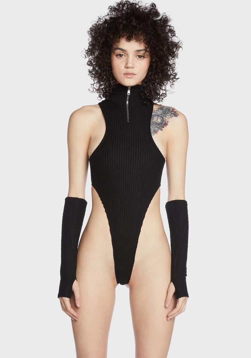 Topaz Knit Bodysuit And Gloves Set THE KRIPT,New Products : American Fashion Style Bags On Sale