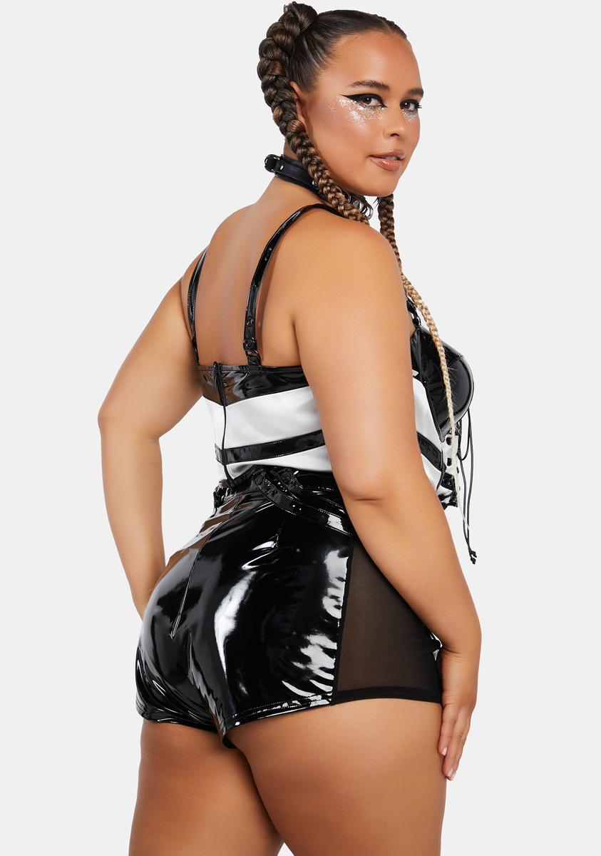Vinyl shorts plus best sale size