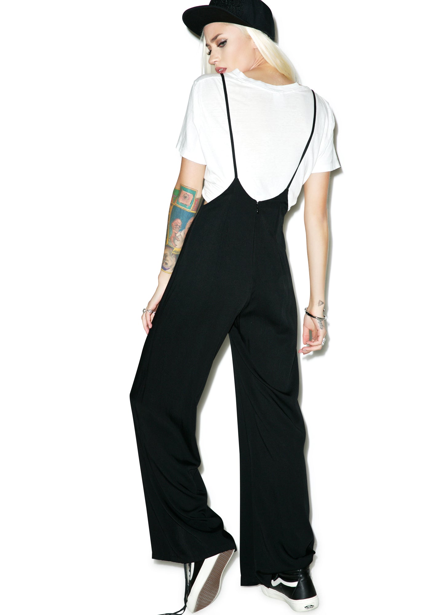 Wide-Leg Suspender Jumpsuit – Dolls Kill