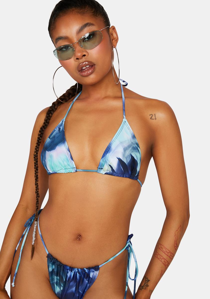 Abstract Floral Blue Pami Bikini Top Motel,All Products : American Fashion Style Bags On Sale