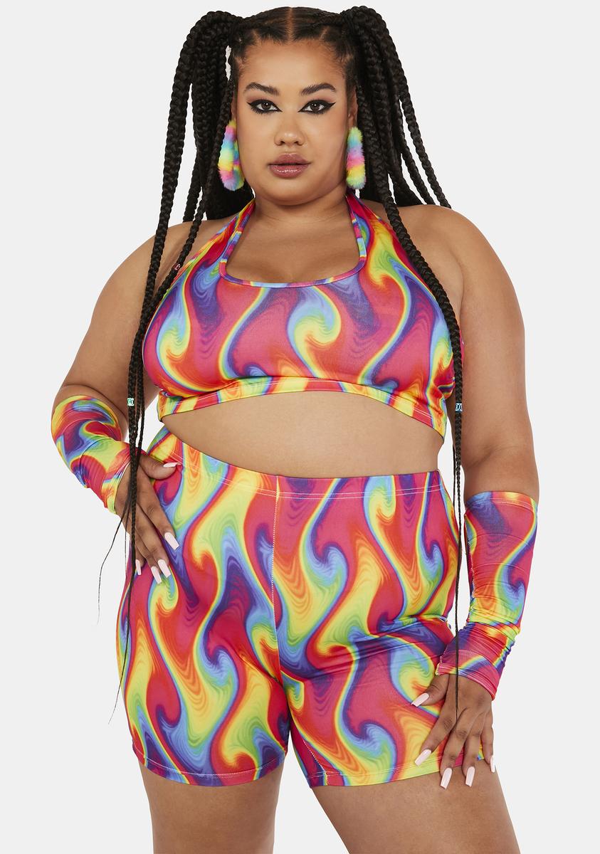 Rainbow plus online size biker shorts