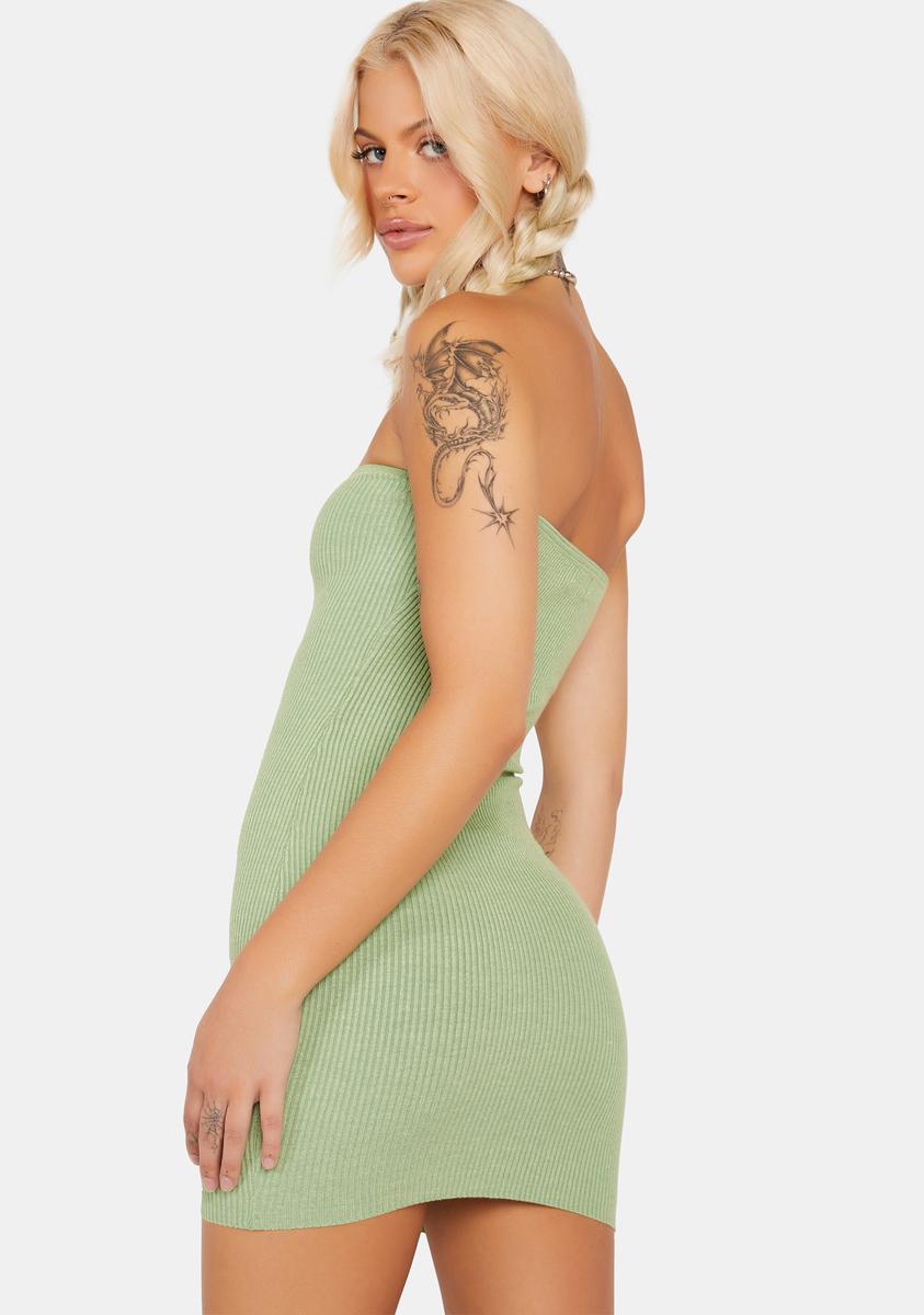 edikted green dress Edikted Rowe Plunging Halter Ring Mini Dress In Green - 30% Off