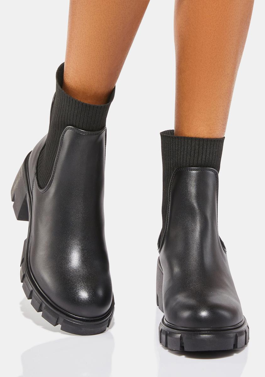 Steve Madden Vegan Leather Chelsea Ankle Heeled Boots