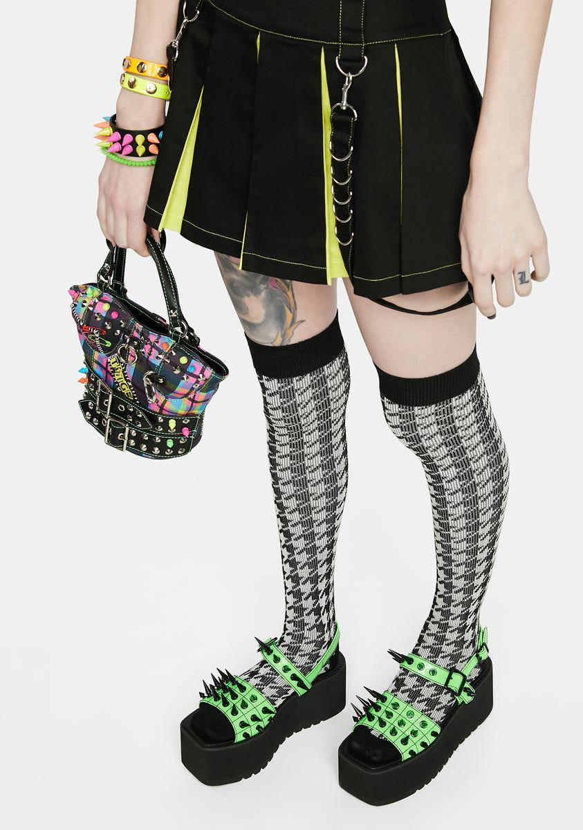 Current Mood Spiked Platform Sandals - Green – Dolls Kill