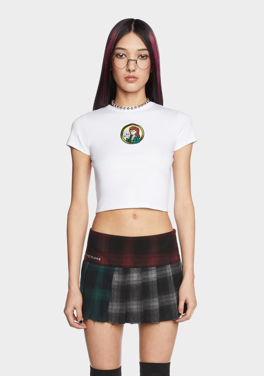 Dolls Kill x Daria Patch Baby Graphic Tee White