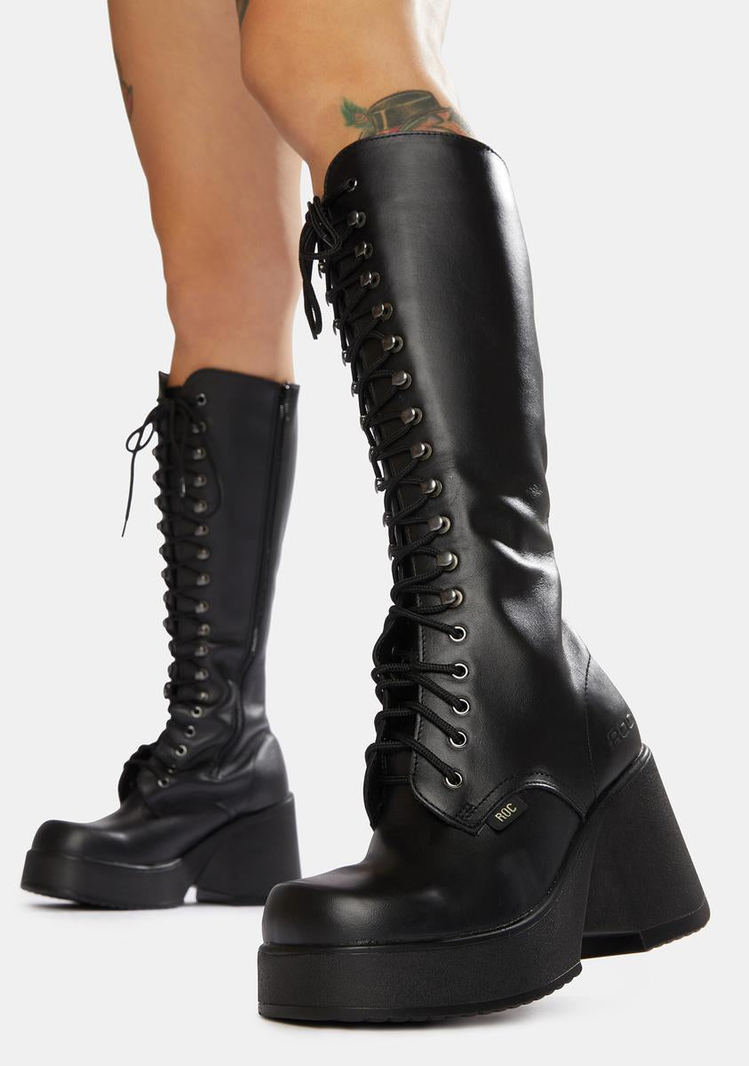 ROC Boots Australia Phoenix Leather Knee High Boots – Dolls Kill