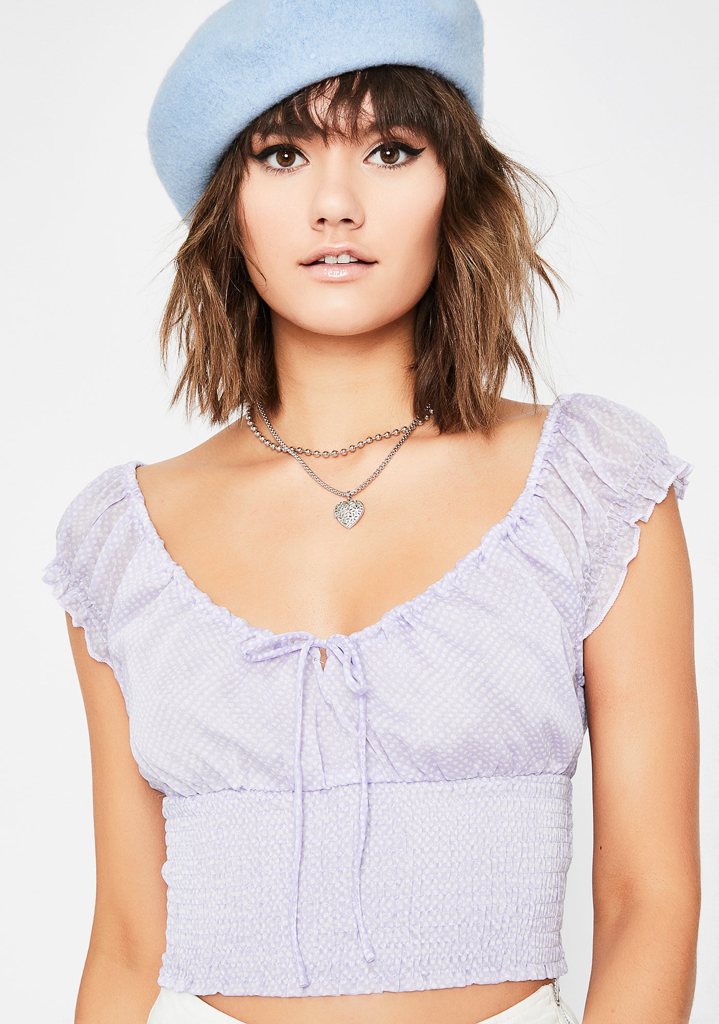 Ruched Bodice Blouse Top Purple – Dolls Kill