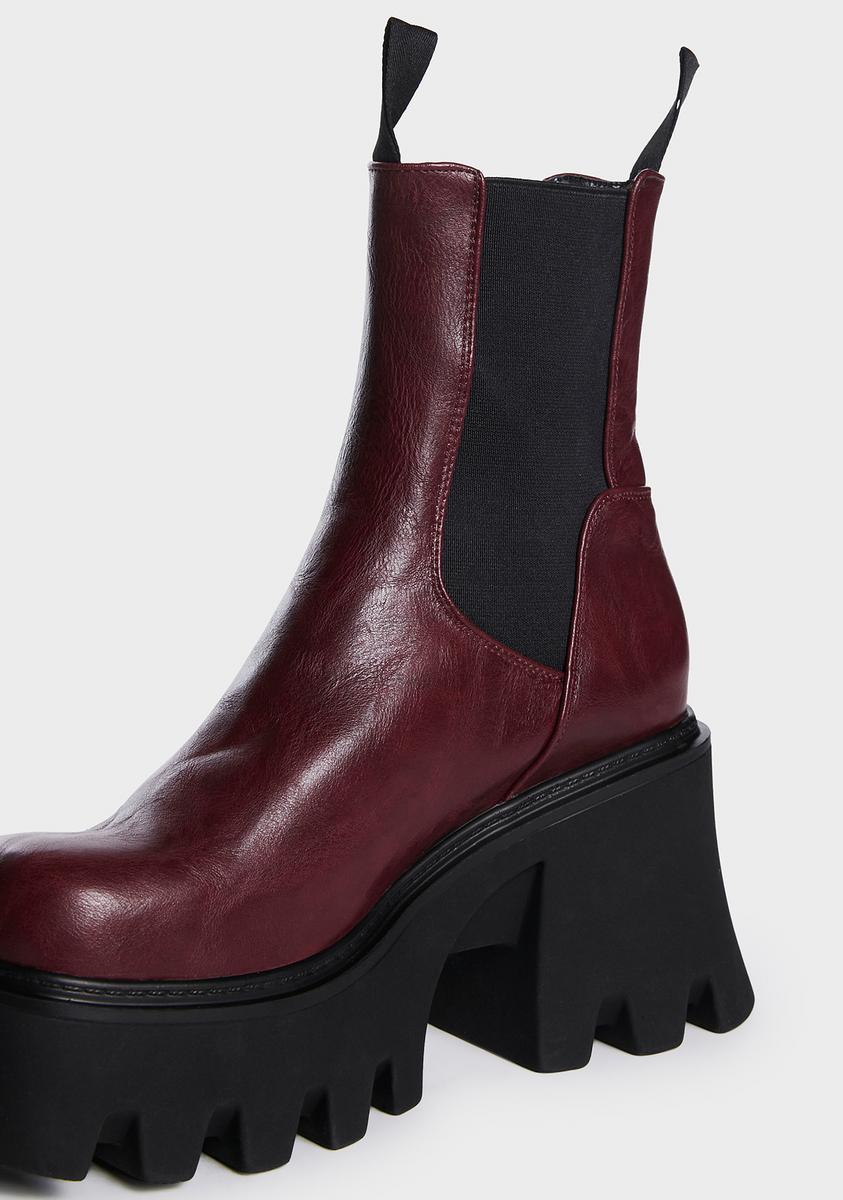 Black Chunky Red Sole Boot — L.A. Flava