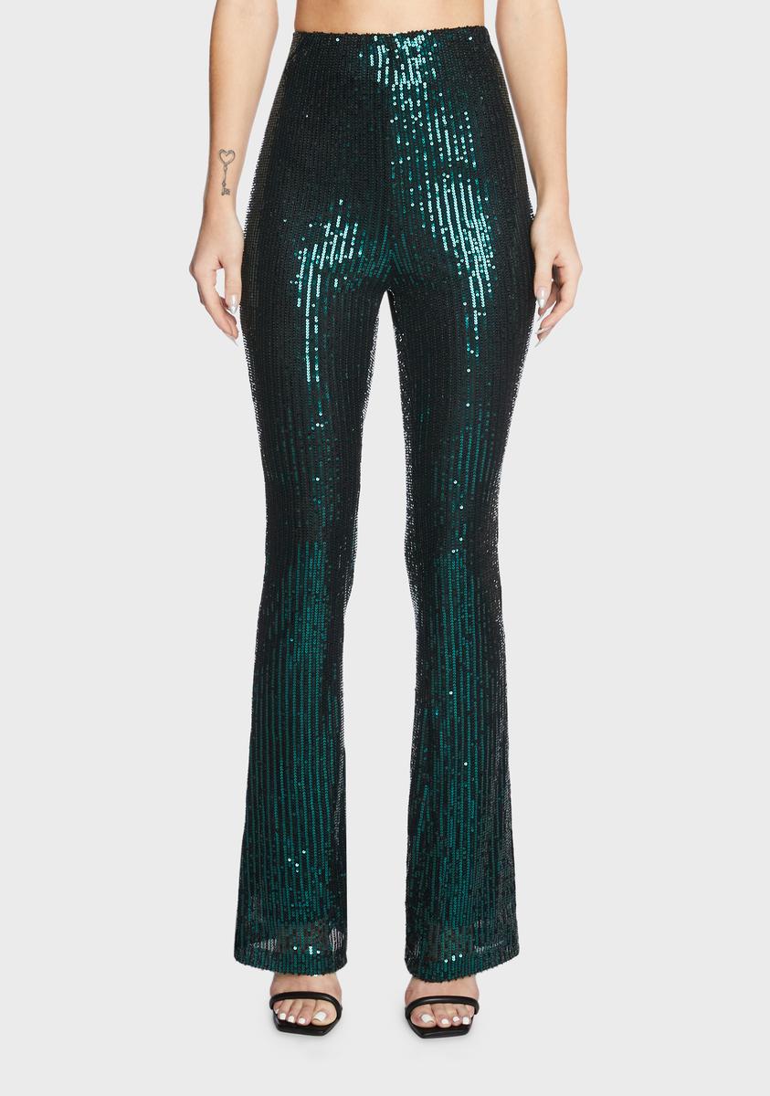 Dark Green Sequin Flared Pants Pretty Garbage,New Products : American Fashion Style Bags On Sale Dark Green Sequin Flared Pants Pretty Garbage,New Products : American Fashion Style Bags On Sale