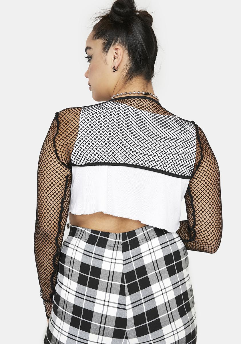 Plus size fishnet crop top online