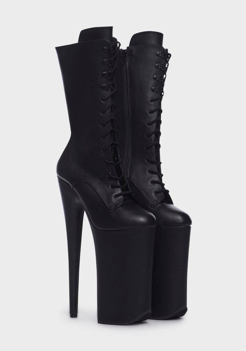 Black 10 Inch Pleaser Boots Pleaser 10