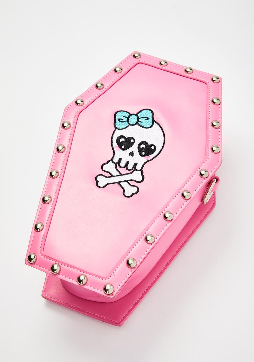 Sugar Thrillz Pink Skull Coffin Backpack – Dolls Kill display picture 2