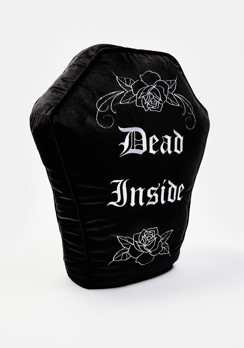Dolls Home Dead Inside Velour Gravestone Pillow Black Dolls Kill