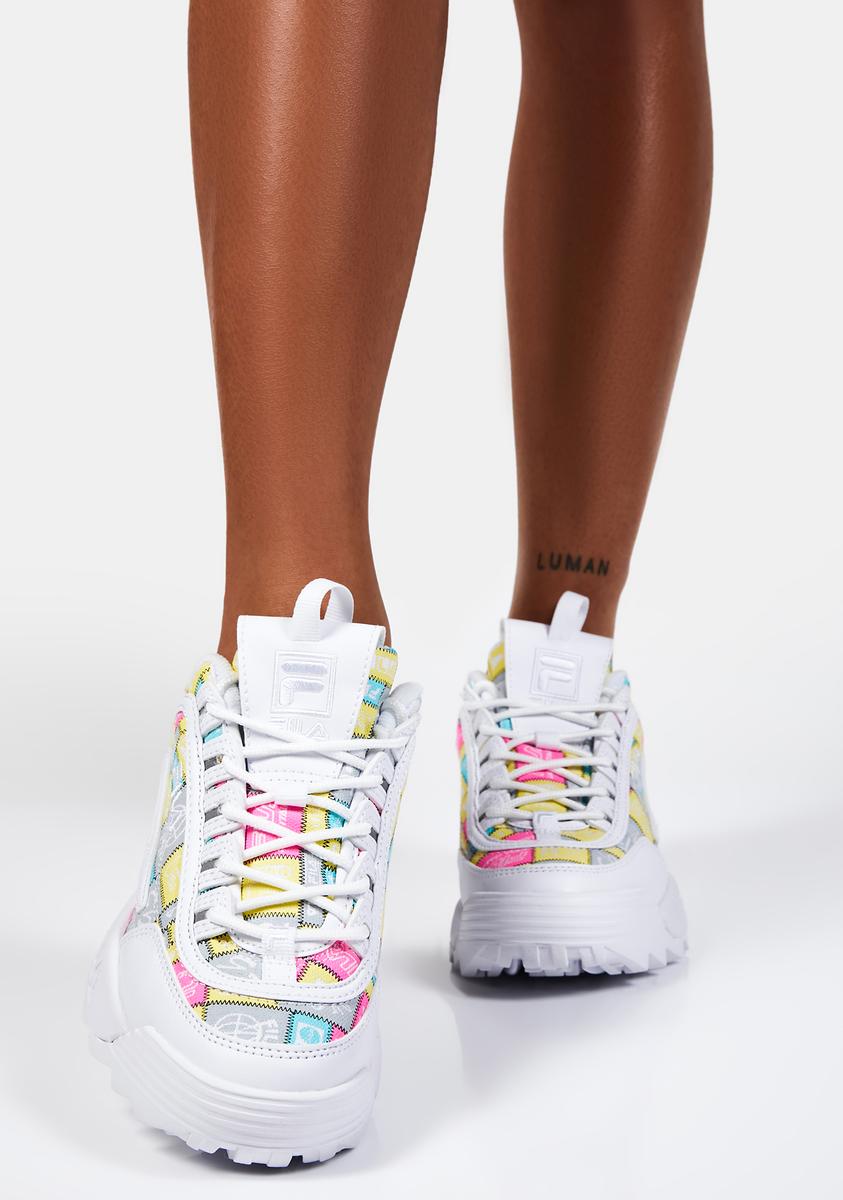 Fila Pastel Disruptor II Patchwork Sneakers Dolls Kill