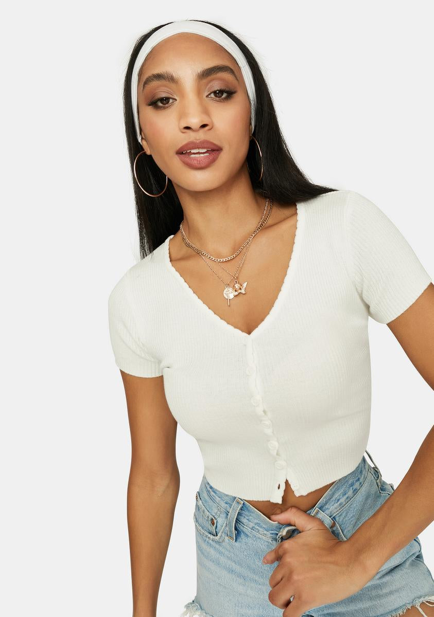 Cream Call Upon Me Cropped Cardigan,Specials : American Fashion Style Bags On Sale