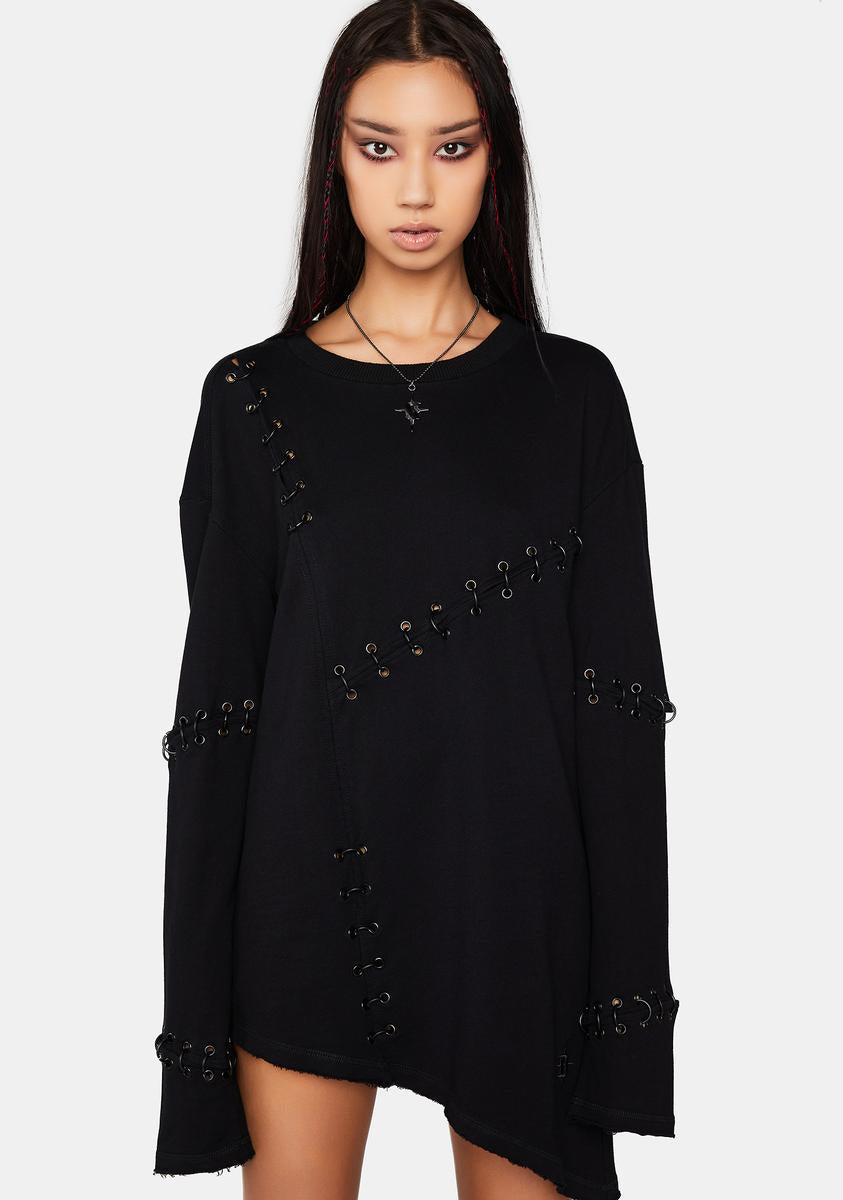 Modulation Unisex Pierced O-Ring Tee DARKER WAVS,Specials : American Fashion Style Bags On Sale