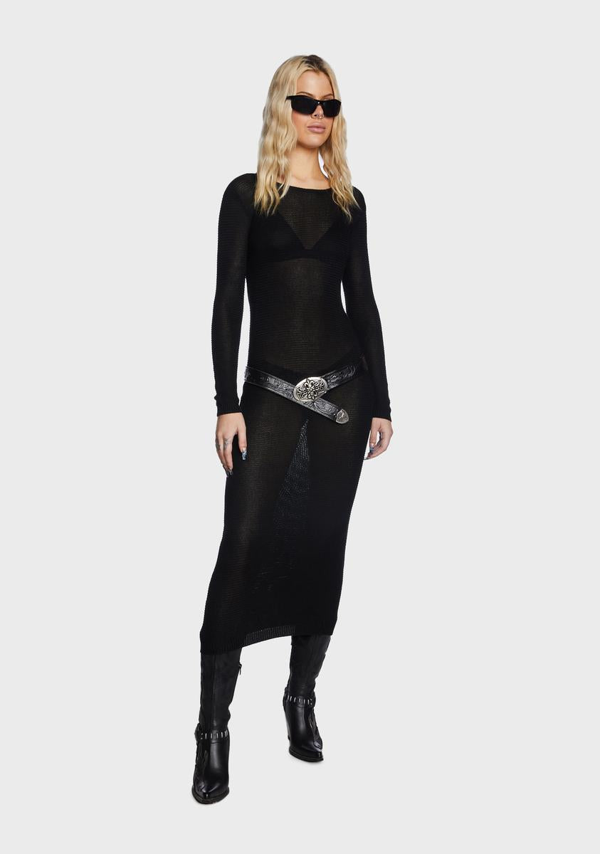 Edikted Knit Open Back Maxi Dress