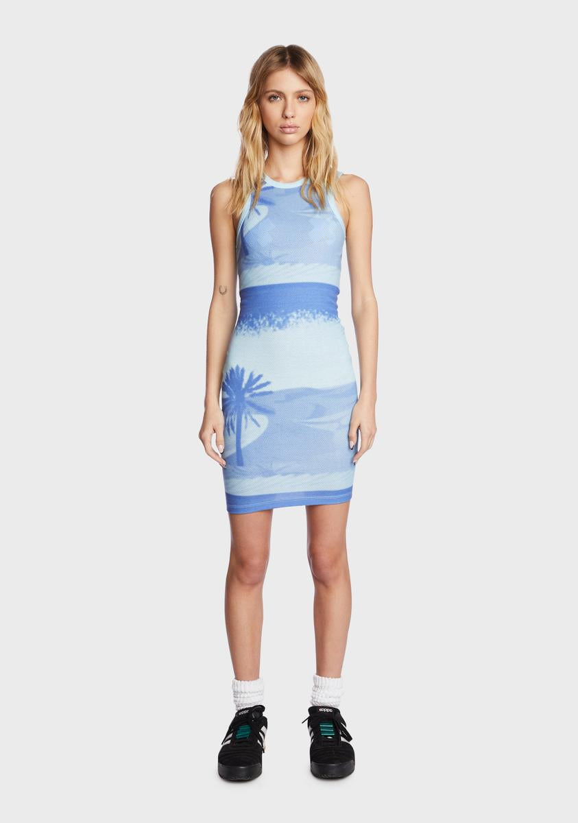 Blue Polarised Print Tank Mini Dress BDG,All Products : American Fashion Style Bags On Sale