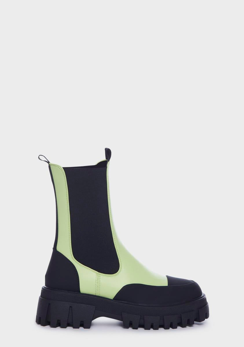 Lime Genevieve Chelsea Boots AZALEA WANG,New Products : American Fashion Style Bags On Sale