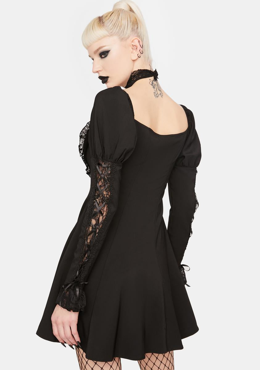 knee length dresses for ladies Heart Shaped Mini Dress Black