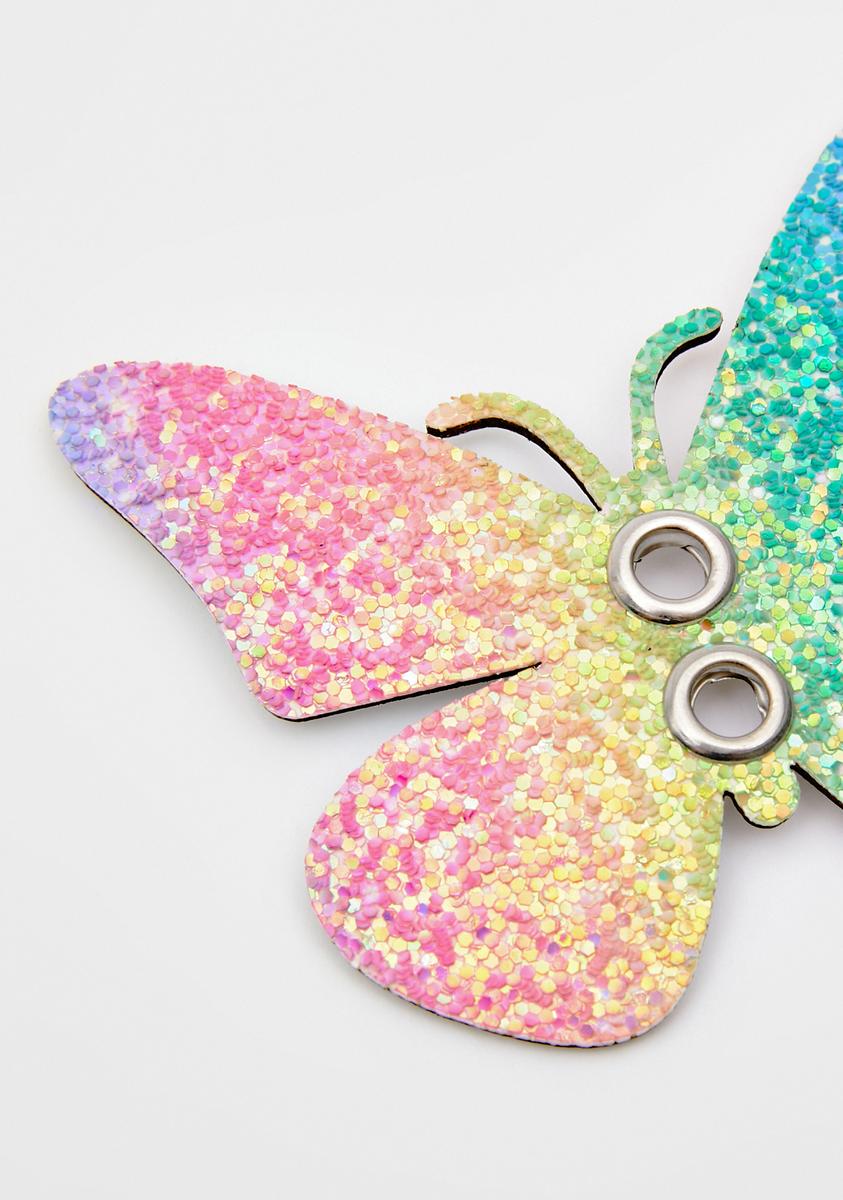 Pastel Glitter Butterfly Shoelace Charms Multi Dolls Kill