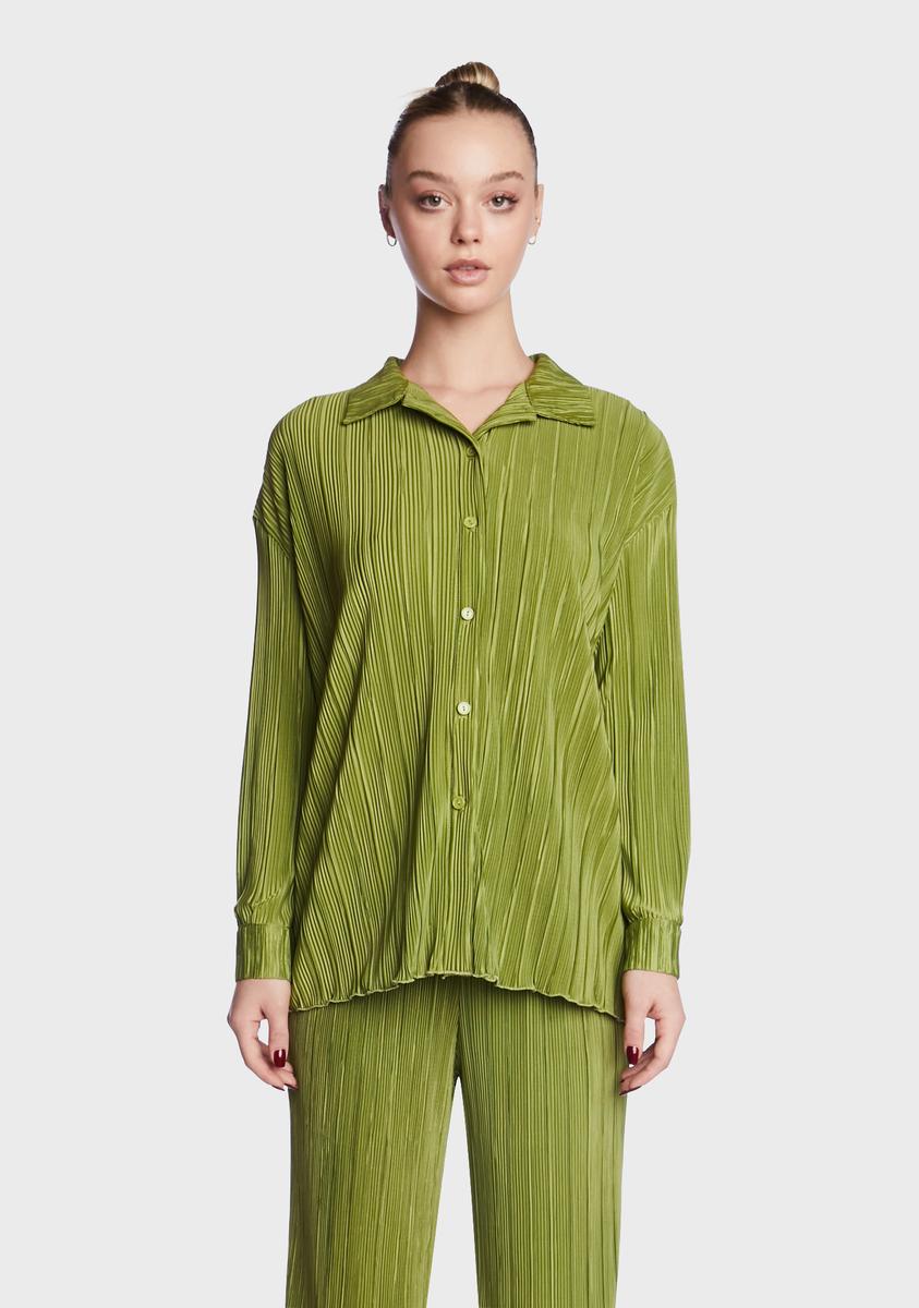Raquel Pleated Plisse Shirt 4TH & RECKLESS,Specials : American Fashion Style Bags On Sale