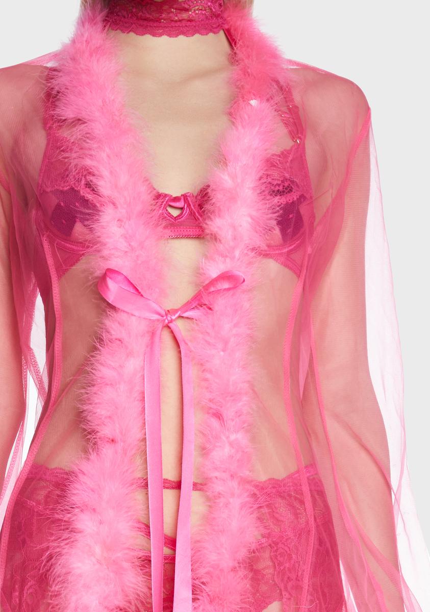 Sheer Marabou Robe main image 1