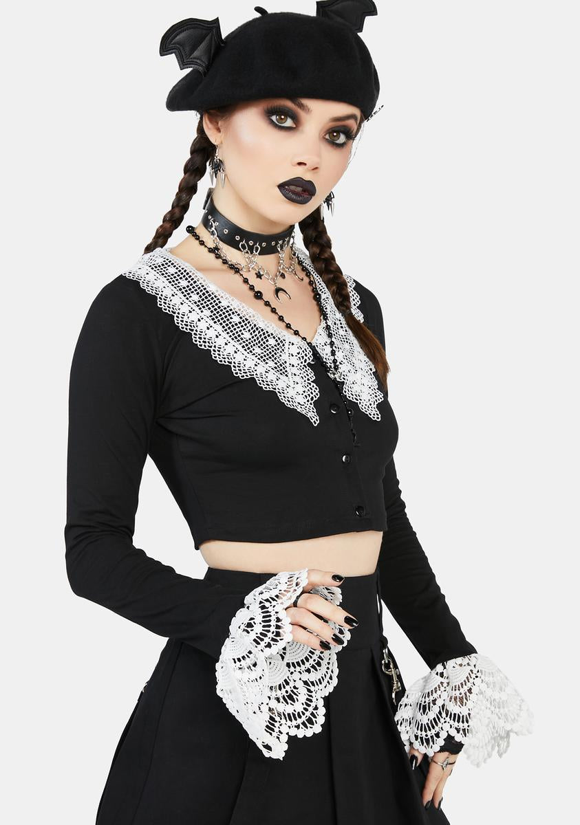 Just My Type Lace Collared Top - alternate