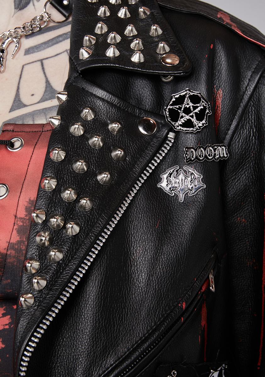 Widow Heavy Metal Goth Pentagram Pin Set - Black – Dolls Kill